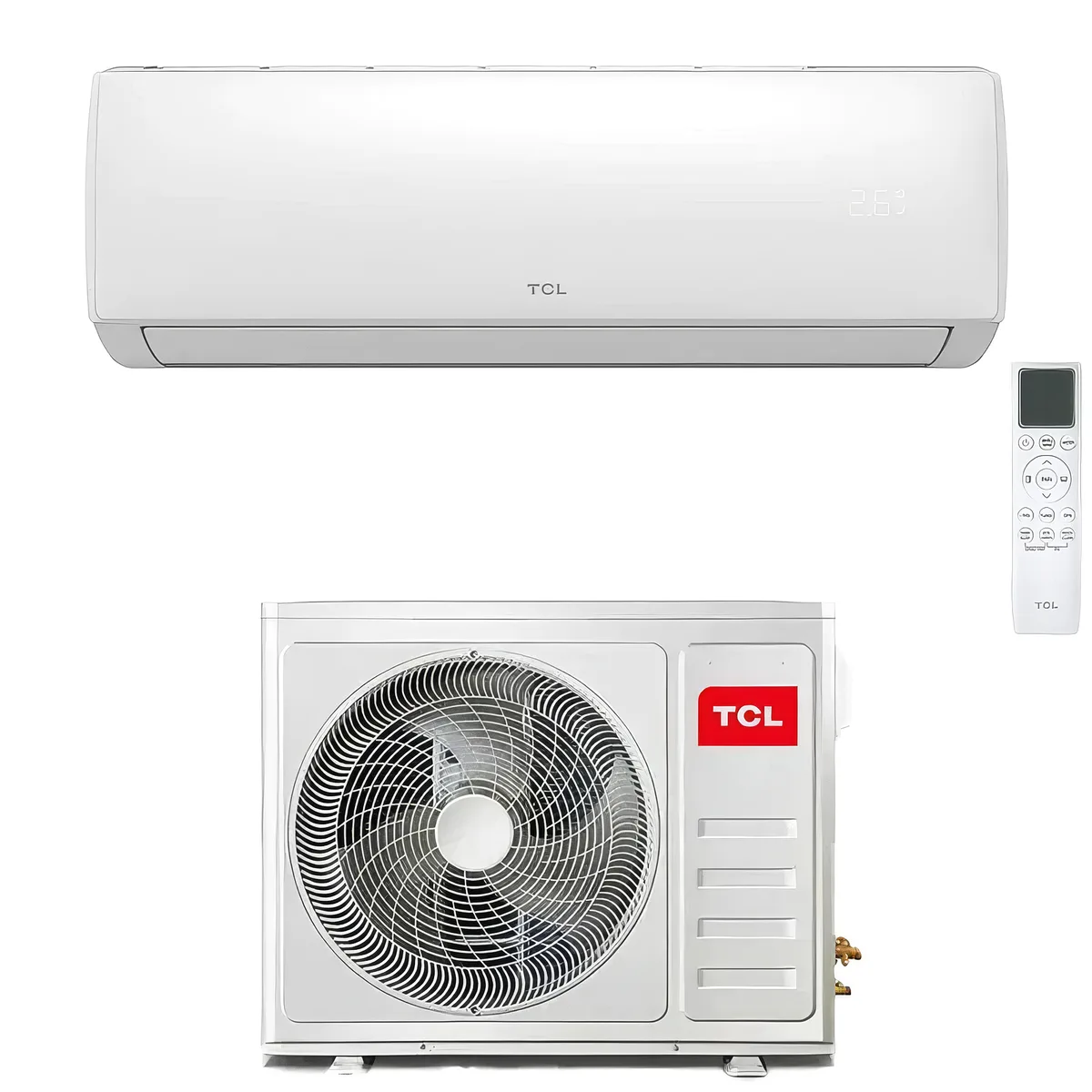 TCL Klimaanlagen-Set: Inneneinheit, Außeneinheit und Fernbedienung